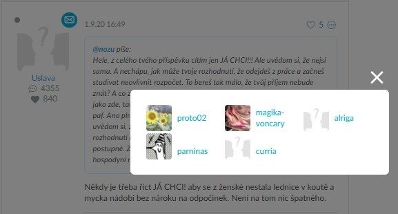 Výpis dárců srdíček