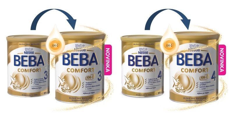 Objevte novinku BEBA COMFORT 3 HM-O, a BEBA COMFORT 4 HM-O. Zdroj: Nestlé.