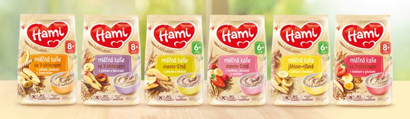 Poznejte nové cereální kaše Hami to dobré z obilovin bez přidaného cukru. Zdroj: Klub maminek.